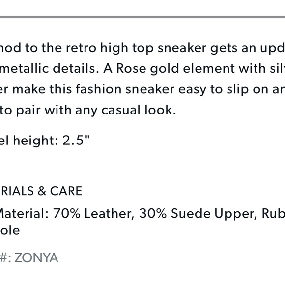 DOLCE VITA HIGH TOP METALLIC  SNEAKER SIZE 6.5 - Picture 9 of 9